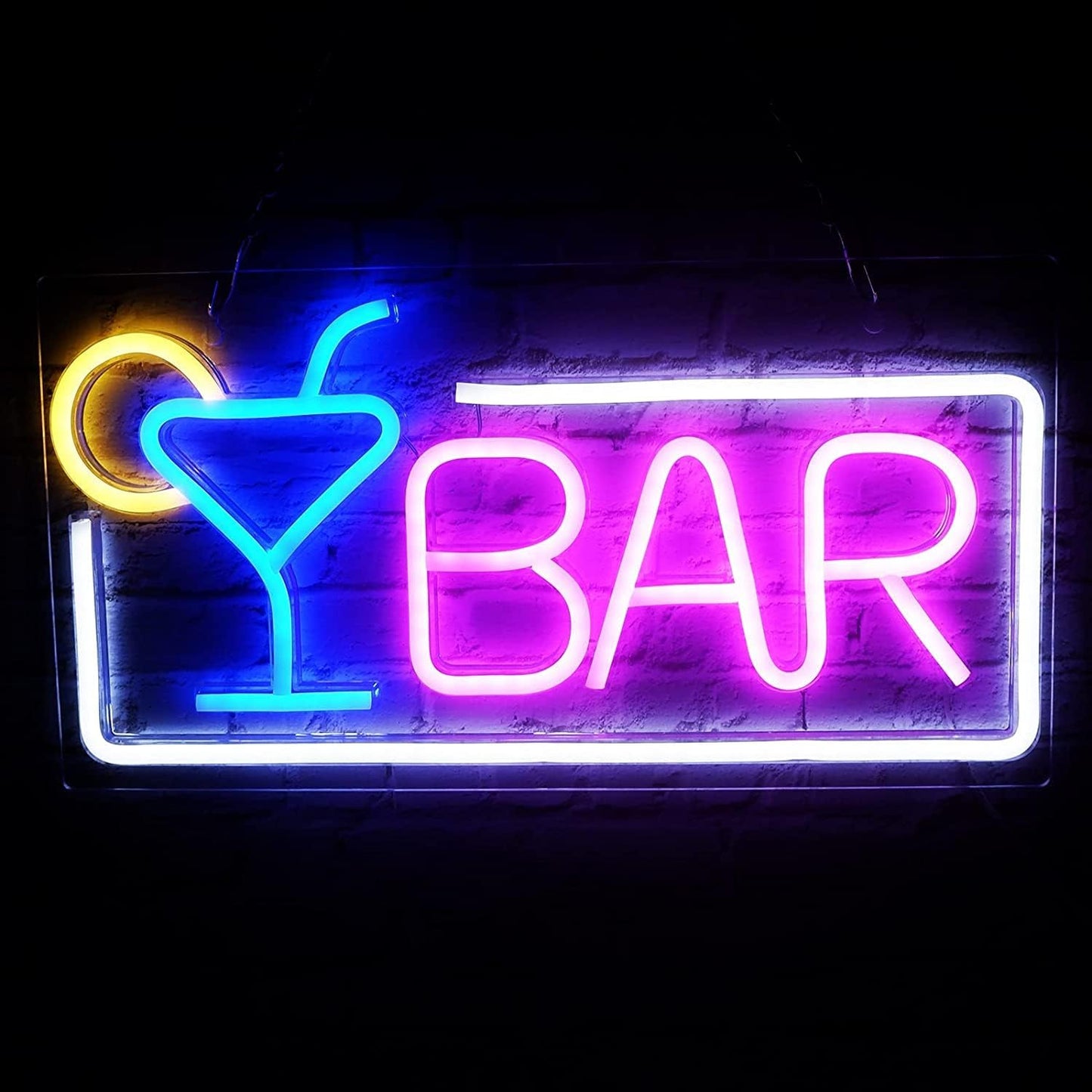 Neon Bar Sign for Home Bar. USB Powered and Dimmable Light Up Sign